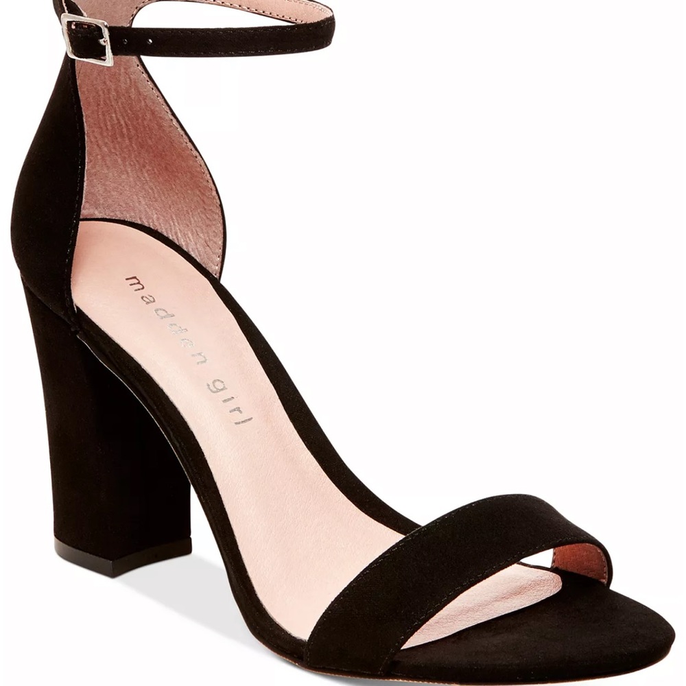madden girl black open toe heels